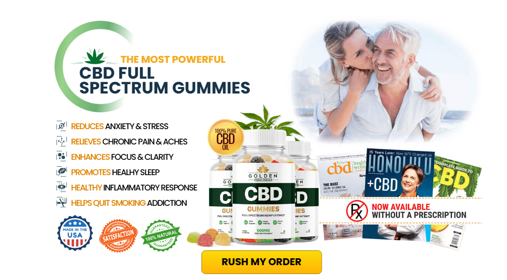 Supplied Golden Touch Fusion CBD Gummies promotional artwork; health claims are not independently verified